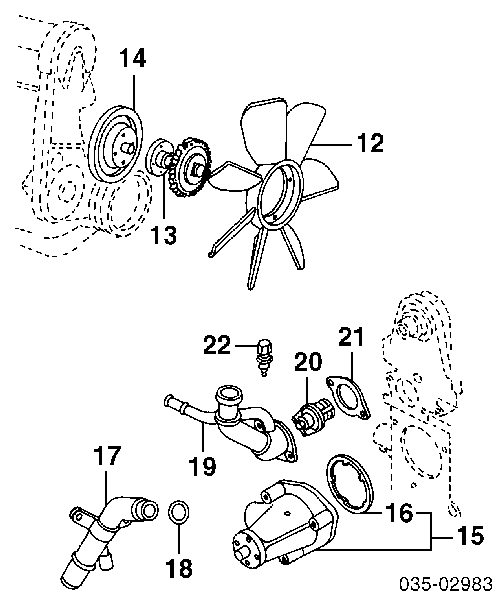 LF0115116 Mazda uszczelka pompy wodnej