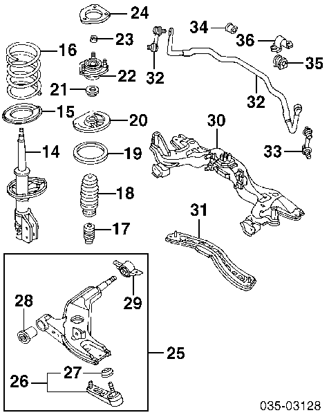 Tuleja stabilizatora przedniego Mazda 323 P V (BA)