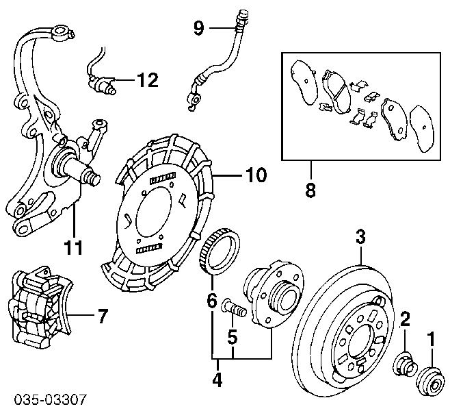 GA5S2615XA Mazda piasta tylna