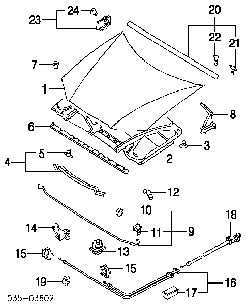 Odbój maski Mazda Premacy (CP)