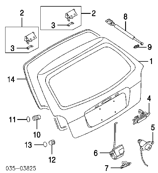 C10062877 Mazda odbój klapy bagażnika (drzwi 3/5 tylnych)