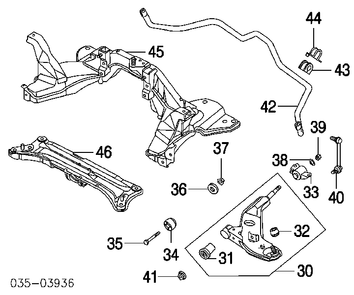 GE4T34156 Mazda Tuleja stabilizatora przedniego