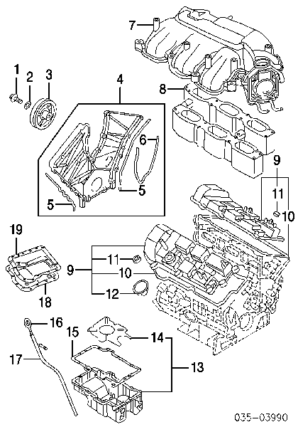 AJ5111400 Mazda koło pasowe wału korbowego