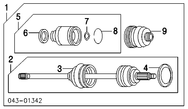 Osłona przegubu homokinetycznego półosi przedniej zewnętrzna Subaru Forester 1 (S10, SF)