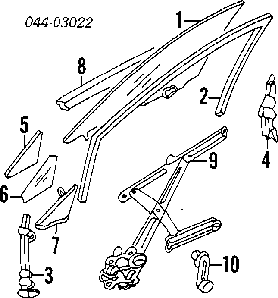 Mechanizm podnoszenia szyby drzwi przednich lewych do Toyota Corolla  E9