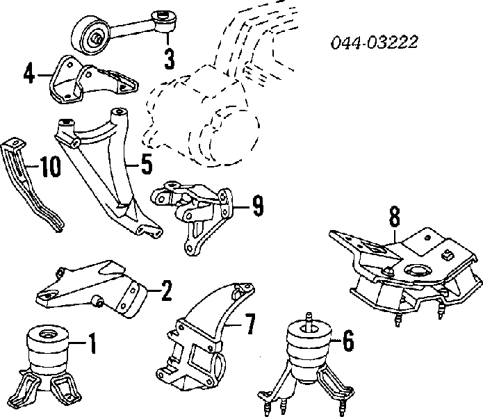 Poduszka (podpora) silnika tylna 513804 GSP