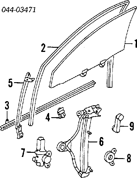 Mechanizm podnoszenia szyby drzwi przednich lewych do Toyota Corolla E10