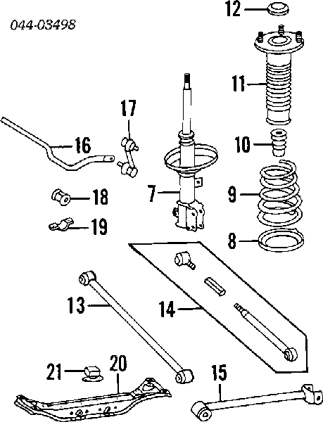 Wahacz (drążek) tylnego zawieszenia podłużny dolny lewy/prawy 4878012020 Toyota