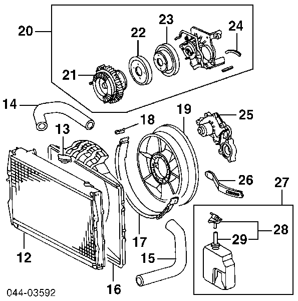 Sprzęgło wiskotyczne wentylatora chłodzenia do Toyota 4 Runner  N130