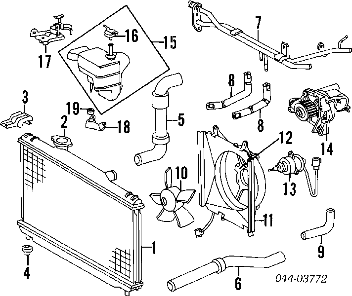 Do koszyka Zbiorniczek wyrównawczy układu chłodzenia Toyota Camry III V10