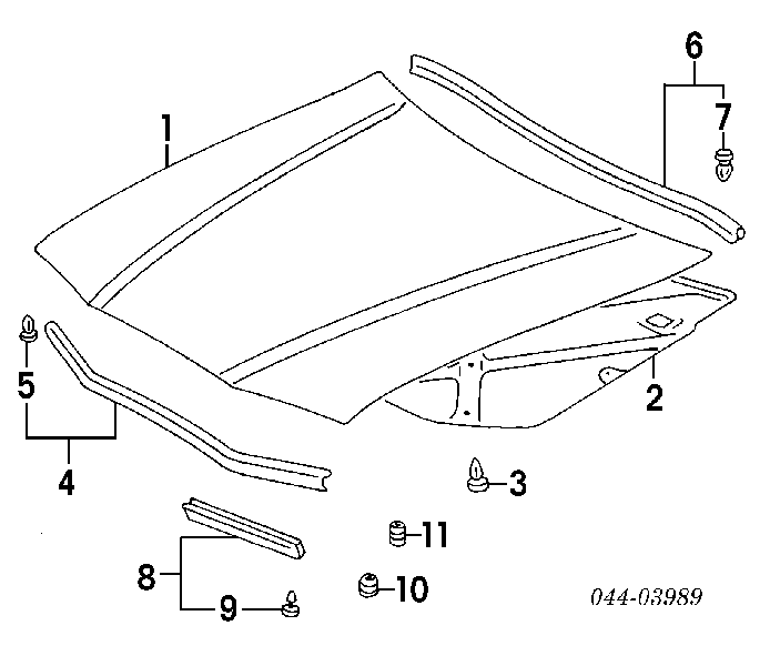 Odbój maski Toyota Camry (V10)