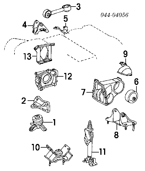 1236362020 Toyota poduszka (podpora silnika górna)