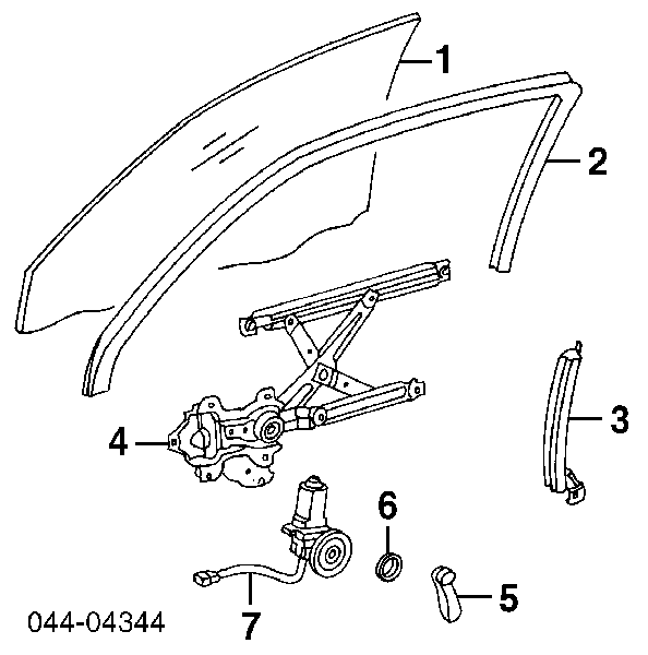 8572016100 Toyota Silniczek podnośnika szyby drzwi przednich lewych