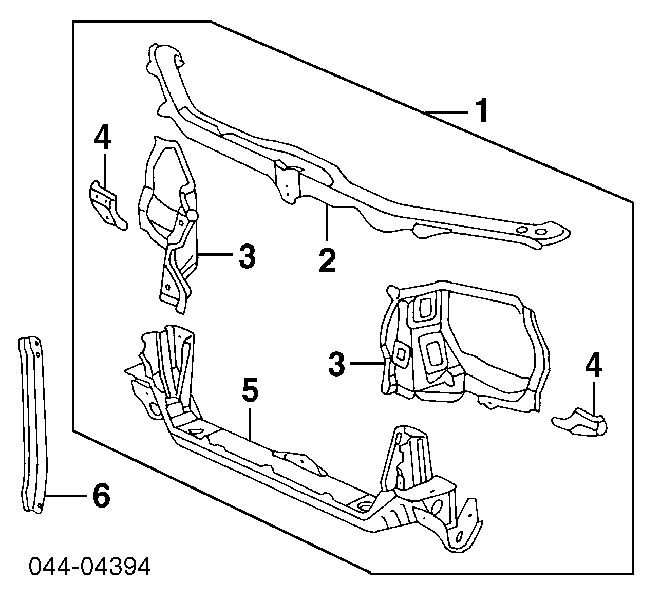 Osłona chłodnicy kompletna (panel mocowania reflektorów) Toyota RAV4 I SUV (XA) (1994 - 2000) cena, od 719,96 USD