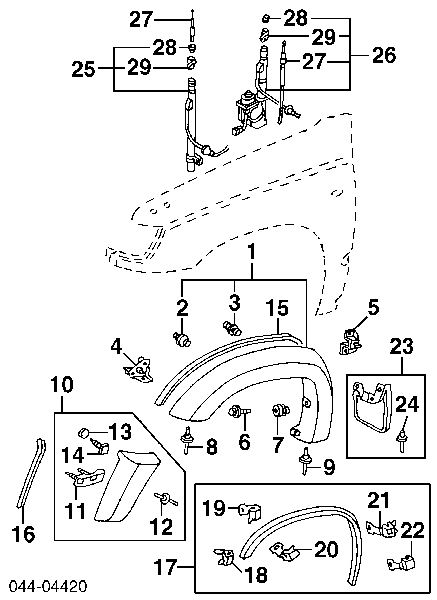 Tłok (klips) rozszerzacza nadkola Toyota 4Runner (GRN21, UZN21)