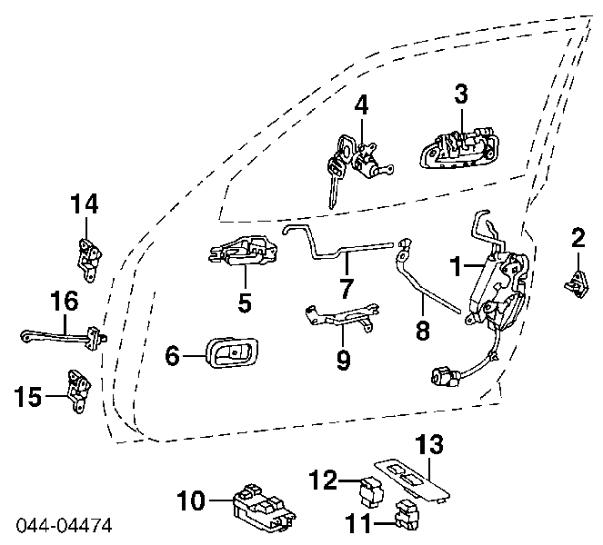 Mechanizm podnoszenia szyby drzwi przednich lewych Toyota RAV4 I Cabrio (SXA 10)