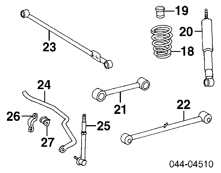 4871035030 Toyota Wahacz zawieszenia tylnego górny lewy/prawy