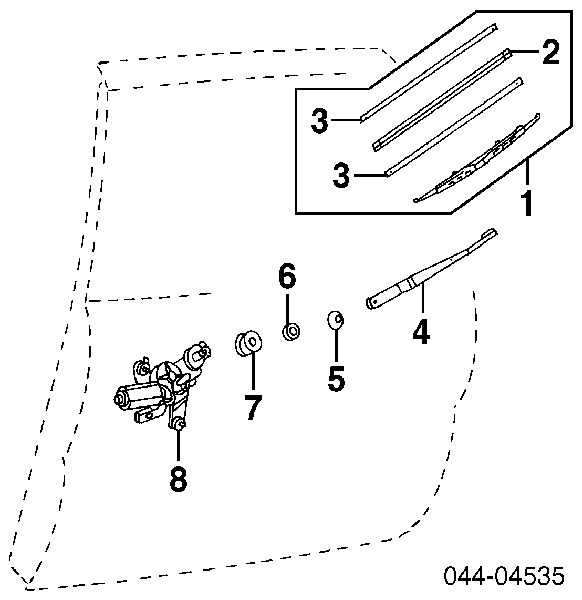 Gumka pióra wycieraczki szyby tylnej Toyota RAV4 1 (XA)