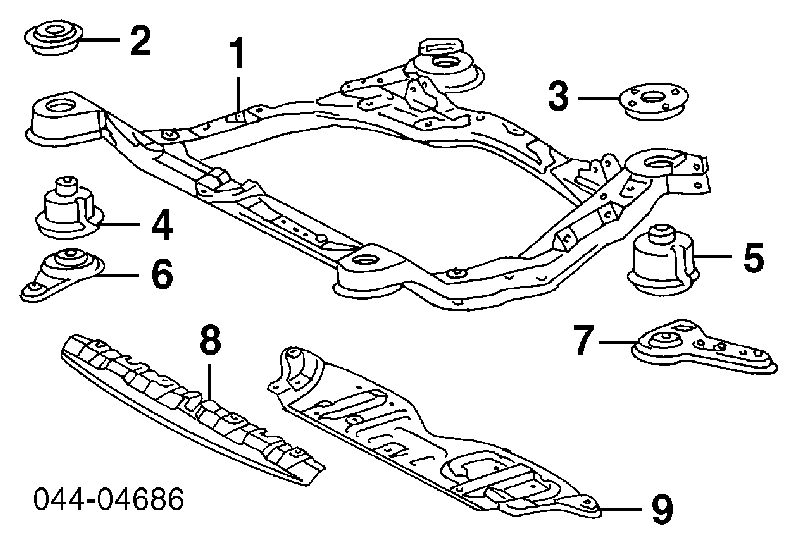 Tuleja (poduszka) przedniej belki  do Toyota Camry IV V20