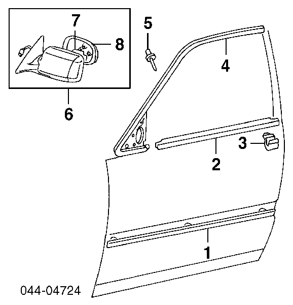 87940AA030 Toyota Lusterko wsteczne lewe