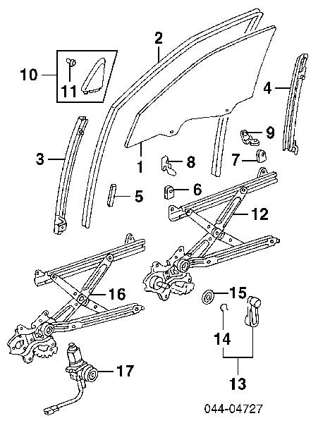Mechanizm podnoszenia szyby drzwi przednich lewych do Toyota Camry IV V20