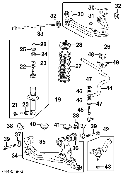 Tuleja trzpienia amortyzatora przedniego Toyota 4Runner (GRN21, UZN21)