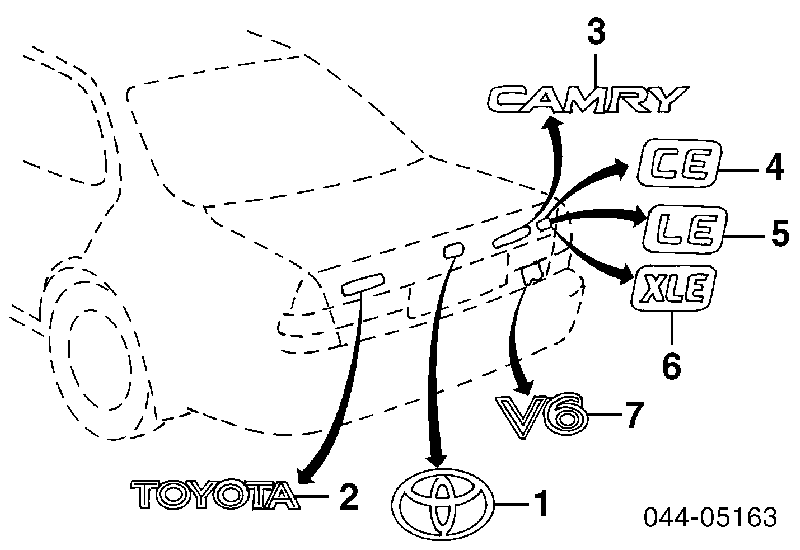 Emblemat na klapę bagaznika (znaczek firmowy) do Toyota Camry IV V20