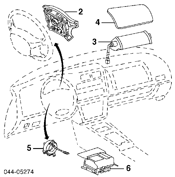 Pierścień kontaktowy AIRBAG, taśma kierownicy Toyota RAV4 1 (XA)