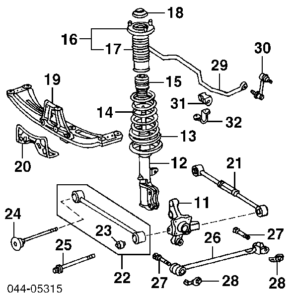 Osłona amortyzatora tylnego Toyota Corolla 