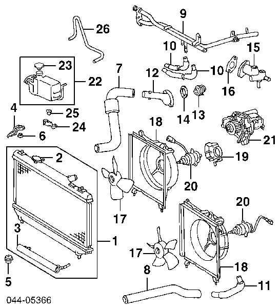 Chłodnica silnika Toyota Camry (V20)