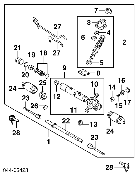 Uszczelniacz wału pionowego przekładni kierowniczej, zestaw 9031119010 Toyota/Lexus