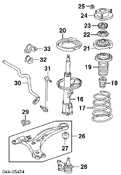 4860908010 Toyota Podpora amortyzatora przedniego lewego