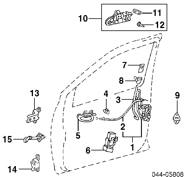 Zawias drzwi przednich lewych Toyota Yaris (P10)