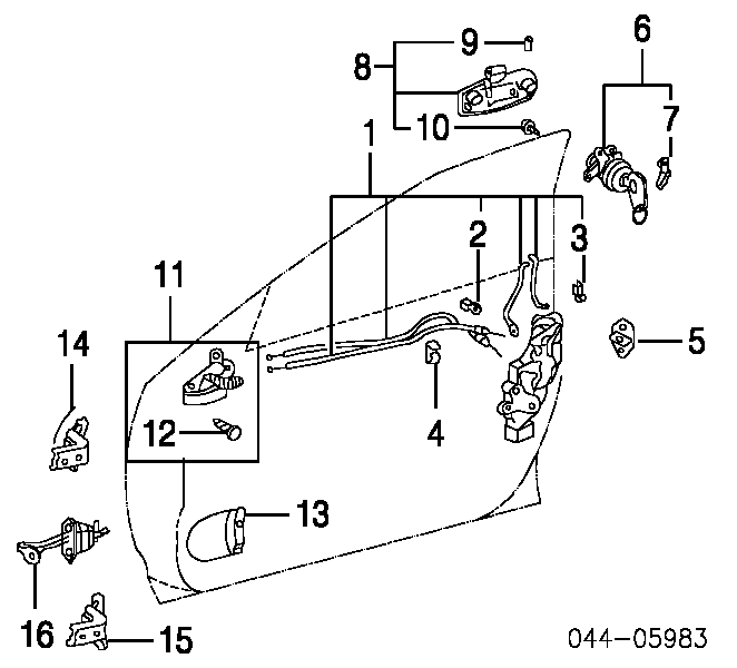 Zamek drzwi przednich lewych Lexus RX 300 SUV (MCU1) (1998 - 2003) cena, od 21,46 USD
