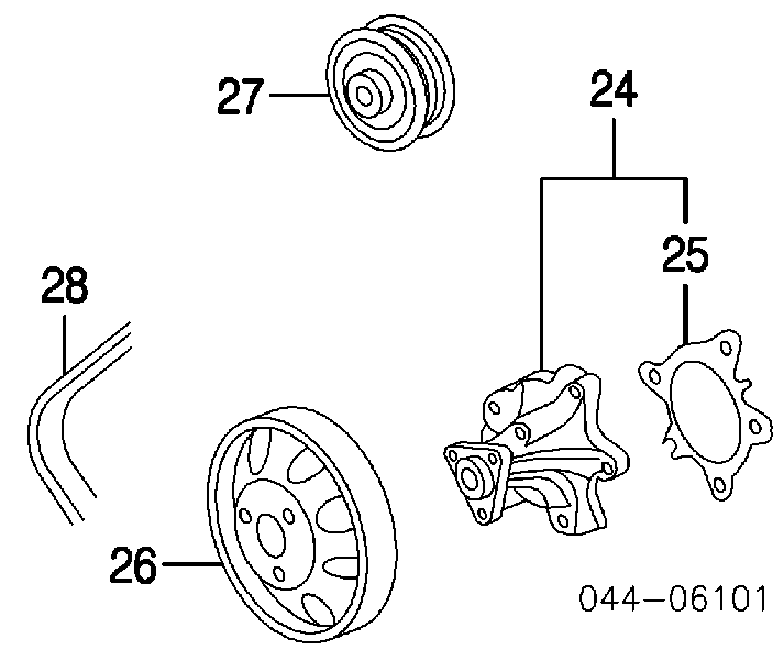 Rolka napinacza paska napędowego Toyota Prius (NHW20)