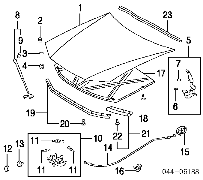 Spinka ocieplenia maski Lexus RX 330/350 (U3)