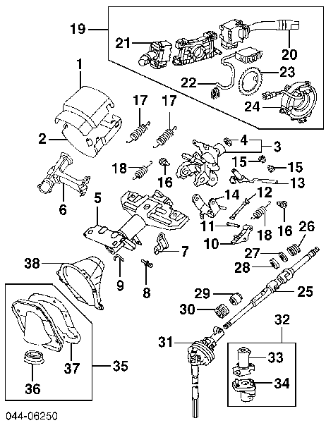 4521035210 Toyota Wał kolumny kierowniczej górny