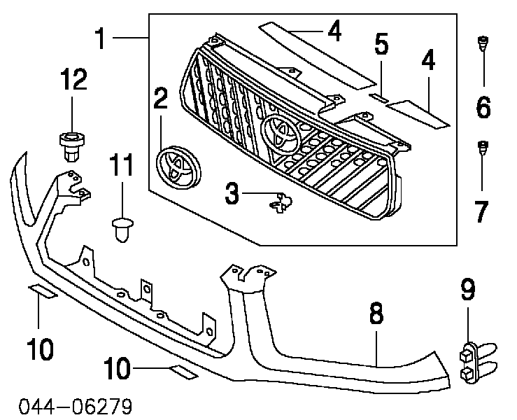 5310142120 Toyota atrapa chłodnicy