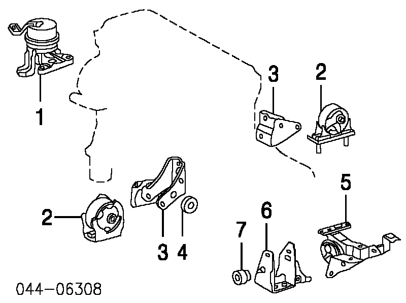 Poduszka (podpora) silnika przednia Toyota RAV4 2 (XA2)