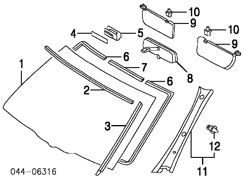 Uszczelka szyby przedniej Toyota RAV4 2 (XA2)