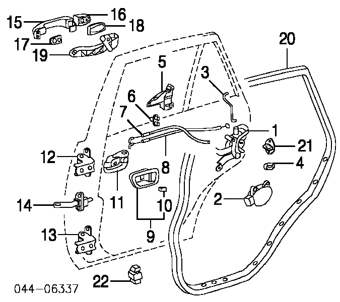 Zamek drzwi tylnych prawych Toyota RAV4 2 (XA2)