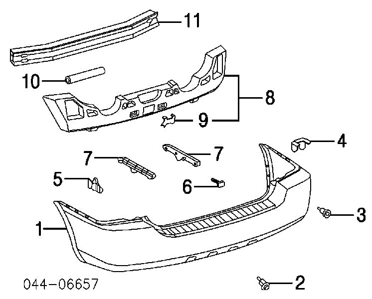 5259948020 Toyota Spinka mocowania zderzaka tylnego