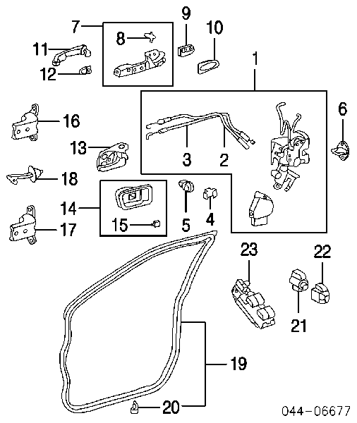 687100D091 Toyota zawias drzwi przednich prawych