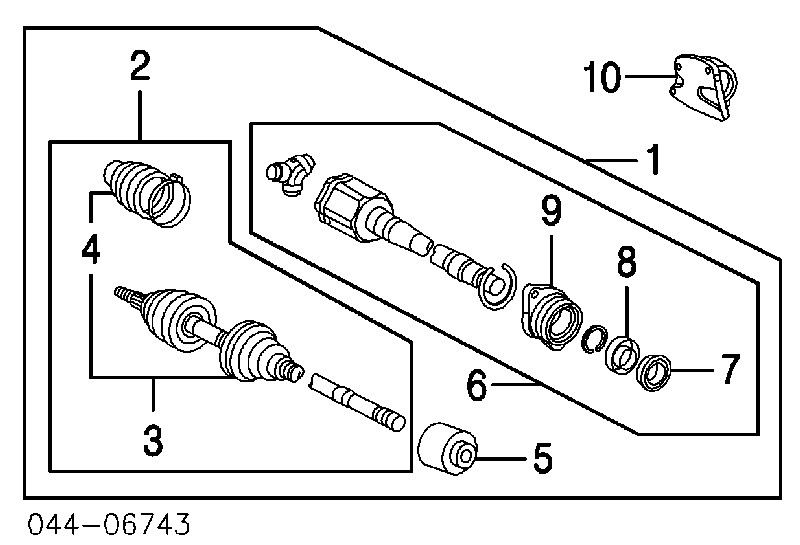 Pylnik łożyska ślizgowego przedniej półosi Lexus RX 350/450H (GGL15, GYL15)