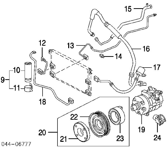 Sprzęgło sprężarki klimatyzacji Toyota 4Runner (GRN21, UZN21)