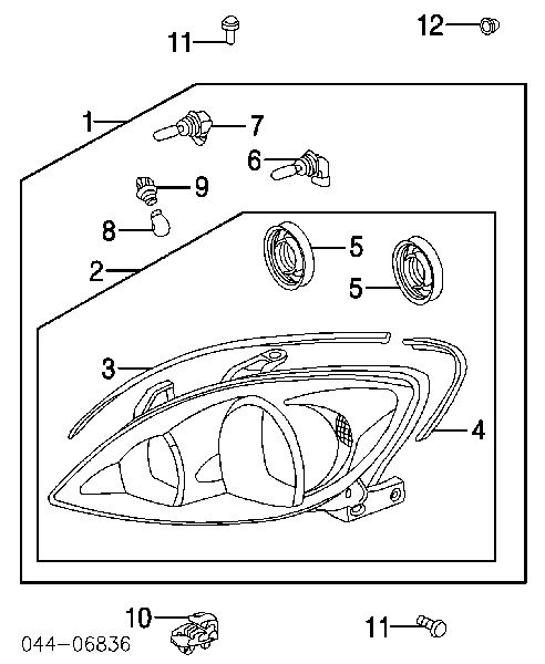 Wspornik (adapter) mocowania reflektora przedniego Toyota RAV4 2 (XA2)