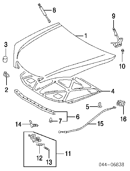 Amortyzator maski Toyota Camry (V30)