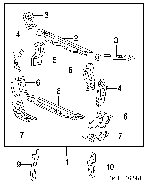 Do koszyka Osłona chłodnicy kompletna (panel mocowania reflektorów) Toyota Camry V V30