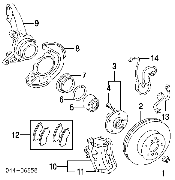 9017722001 Toyota nakrętka piasty przedniej