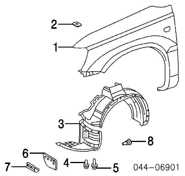 Błotnik przedni prawy do Toyota Highlander I ACU2, MCU2